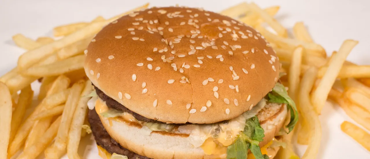 BRISTOL, ENGLAND - FEBRUARY 20: In this photo illustration, fast food from a branch of McDonald's is pictured on February 20, 2018 in Bristol, England. The number of takeaway restaurants has increased significantly in the last few years and this has raised concerns that this can lead to over-consumption in cheap, unhealthy high-fat nutrient-poor food and drink leading to higher body weight and greater risk of obesity. (Photo by Matt Cardy/Getty Images)
