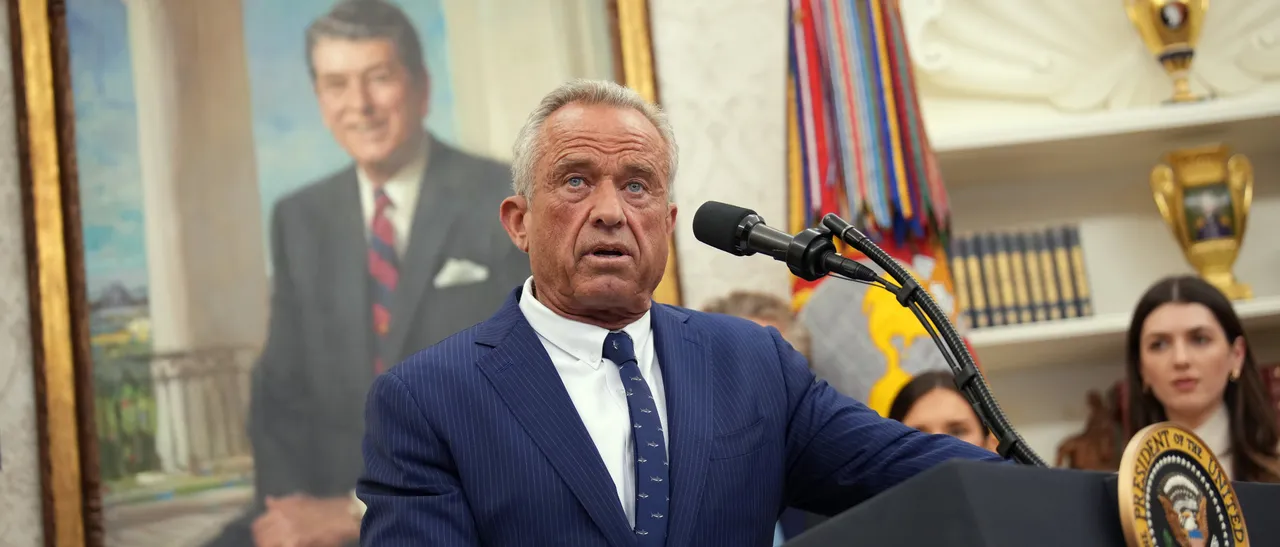 WASHINGTON, DC - FEBRUARY 13: Robert F. Kennedy Jr. speaks after being sworn in as Secretary of Health and Human Services in the Oval Office at the White House on February 13, 2025 in Washington, DC. Kennedy, who faced criticism for his past comments on vaccine, was confirmed by the Senate 52 to 48. Former Senate Republican Leader Mitch McConnell (R-KY) was the only Republican to vote against him. Andrew Harnik/Getty Images
