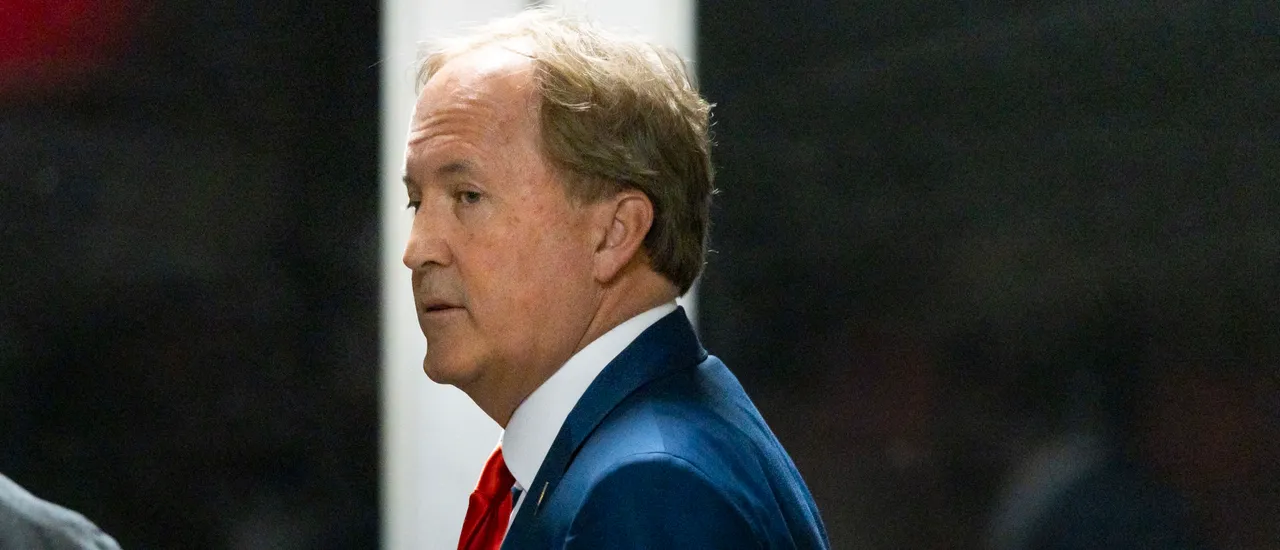 NEW YORK, NEW YORK - APRIL 30: Texas Attorney General Ken Paxton arrives with former U.S. President Donald Trump to court during Trump's trial for allegedly covering up hush money payments at Manhattan Criminal Court on April 30, 2024 in New York City. Former U.S. President Donald Trump faces 34 felony counts of falsifying business records in the first of his criminal cases to go to trial. (Photo by Justin Lane-Pool/Getty Images)