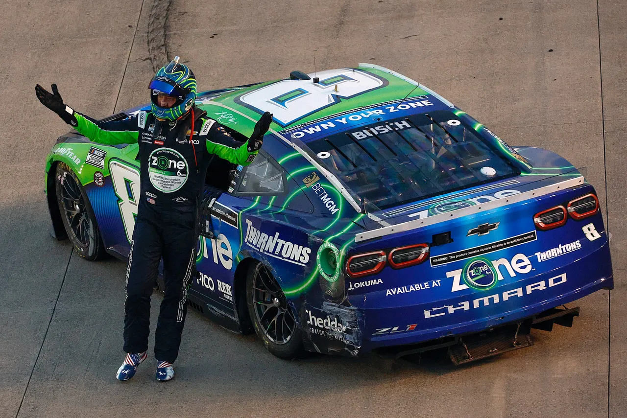 LEBANON, TENNESSEE - JUNE 30: Kyle Busch, driver of the #8 zone/Thorntons Chevrolet, exits his car and reacts after an on-track incident during the NASCAR Cup Series Ally 400 at Nashville Superspeedway on June 30, 2024 in Lebanon, Tennessee. (Photo by Sean Gardner/Getty Images)