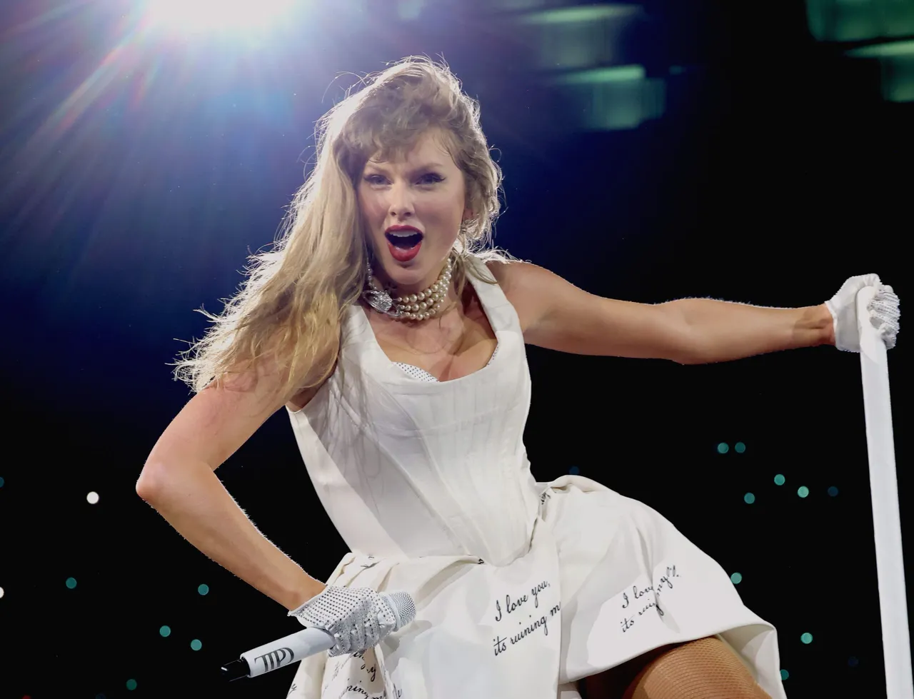 VANCOUVER, BRITISH COLUMBIA - DECEMBER 06: EDITORIAL USE ONLY. NO STANDALONE PUBLICATION USE (NO SPECIAL INTEREST OR SINGLE ARTIST PUBLICATION USE; NO BOOK USE). Taylor Swift performs onstage during "Taylor Swift | The Eras Tour" at BC Place on December 06, 2024 in Vancouver, British Columbia. (Photo by Kevin Winter/TAS24/Getty Images for TAS Rights Management)