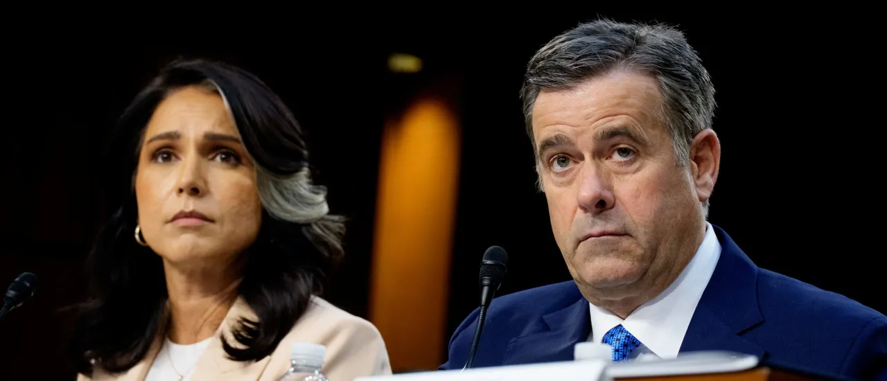WASHINGTON, DC - MARCH 25: Director of National Intelligence Tulsi Gabbard and Central Intelligence Agency Director John Ratcliffe appear during a Senate Committee on Intelligence Hearing on March 25, 2025 in Washington, DC. The hearing to examine worldwide threats comes a day after Jeffrey Goldberg, the editor-in-chief for The Atlantic magazine was inadvertently included on a high level Trump administration Signal group chat on bombing plans in Yemen on Houthi targets. (Photo by Andrew Harnik/Getty Images)