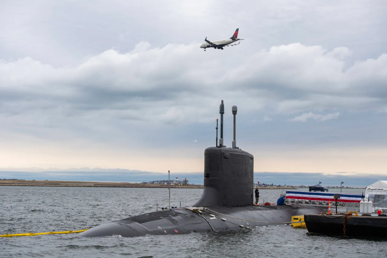 The Virginia-class fast attack submarine USS Massachusetts (SSN 798) sits docked at the Conley Container Terminal before her commissioning ceremony in Boston, Massachusetts, on March 27, 2026.(Photo by Joseph Prezioso / AFP via Getty Images)