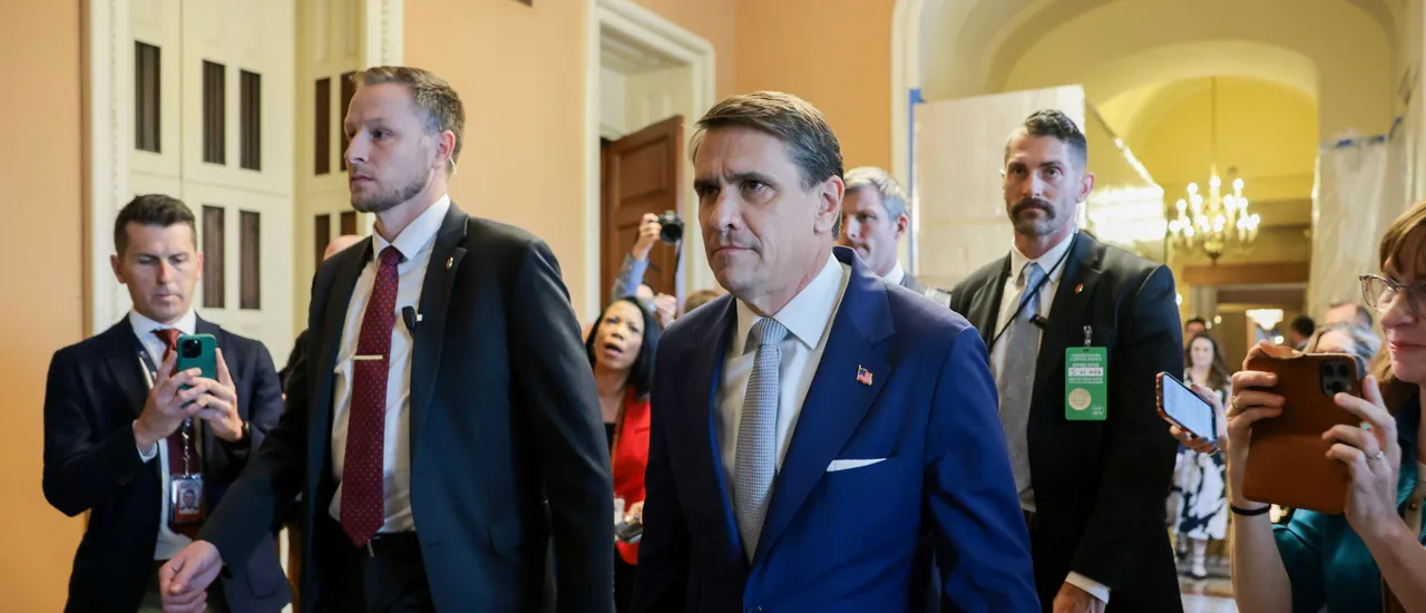 WASHINGTON, DC - MAY 21: Acting U.S. Attorney General Todd Blanche arrives at the U.S Capitol on May 21, 2026 in Washington, DC. Blanche was expected to meet with Republican members of Congress to address concerns related to the newly announced $1.776 billion "anti-weaponization fund" and attempts to finalize a reconciliation bill. (Photo by Anna Moneymaker/Getty Images)