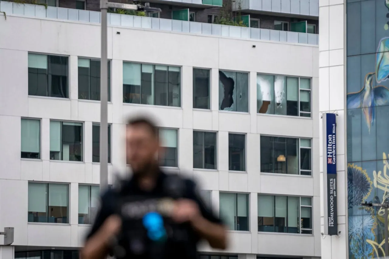  Windows are allegedly shot out at the scene of an earlier active shooter situation on June 22, 2026 in Montreal, Canada. The active shooter situation has since ended. According to reports, a police officer was killed in a shootout, and a suspect was also killed at the scene. (Photo by Andrej Ivanov/Getty Images)