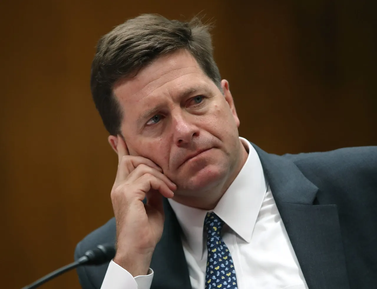 WASHINGTON, DC - MAY 08: Jay Clayton, Chairman and the Securities and Exchange Commission testifies during a Senate Appropriations Subcommittee hearing on Capitol Hill May 8, 2019 in Washington, DC. (Photo by Mark Wilson/Getty Images)