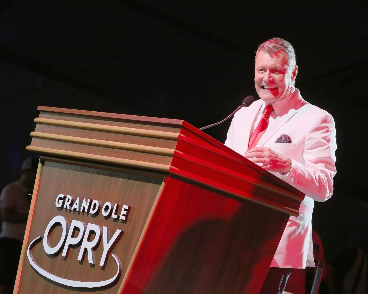 MANCHESTER, TENNESSEE - JUNE 13: Bill Cody announces the Grand Ole Opry Live From Bonnaroo at the Bonnaroo Music And Arts Festival on June 13, 2019 in Manchester, Tennessee. (Photo by Gary Miller/Getty Images)