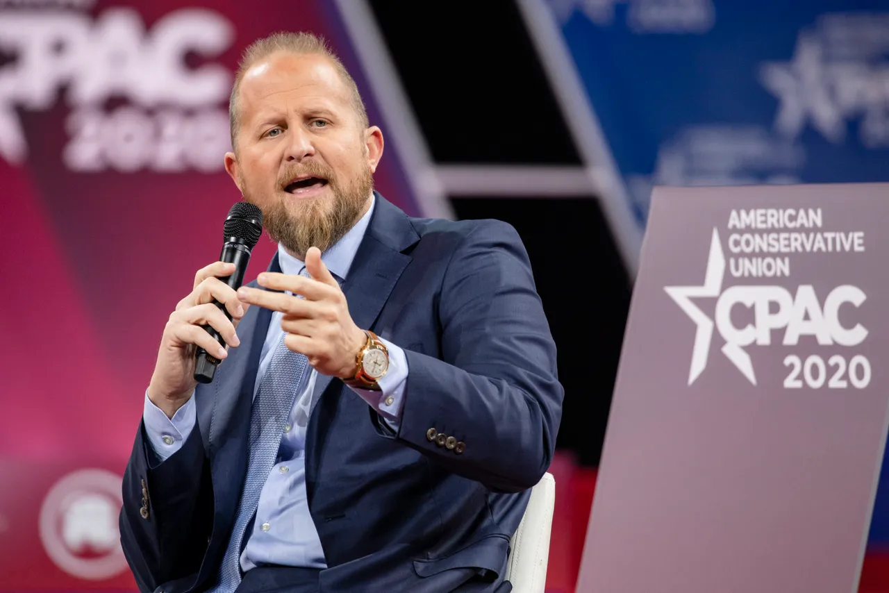 Brad Parscale, campaign manager for Trump's 2020 reelection campaign, speaks on stage with Laura Trump, President Donald Trumps daughter in-law and member of his 2020 reelection campaign, during the Conservative Political Action Conference 2020 (CPAC) hosted by the American Conservative Union on February 28, 2020 in National Harbor, MD. (Photo by Samuel Corum/Getty Images)