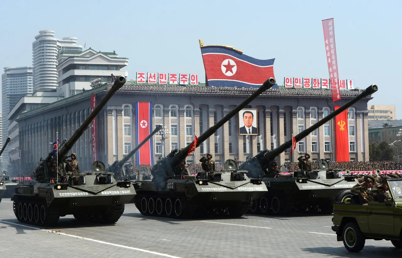 North Korean artillery units are displayed during a military parade to mark 100 years since the birth of the country's founder Kim Il-Sung in Pyongyang on April 15, 2012. (Photo by PEDRO UGARTE/AFP via Getty Images)