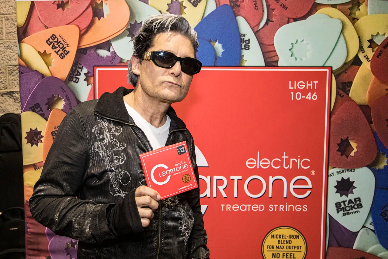ANAHEIM, CALIFORNIA - JANUARY 24: Corey Feldman poses at the Cleartone Strings booth on Day 3 of 2026 NAMM Show at Anaheim Convention Center on January 24, 2026 in Anaheim, California. (Photo by Daniel Knighton/Getty Images)