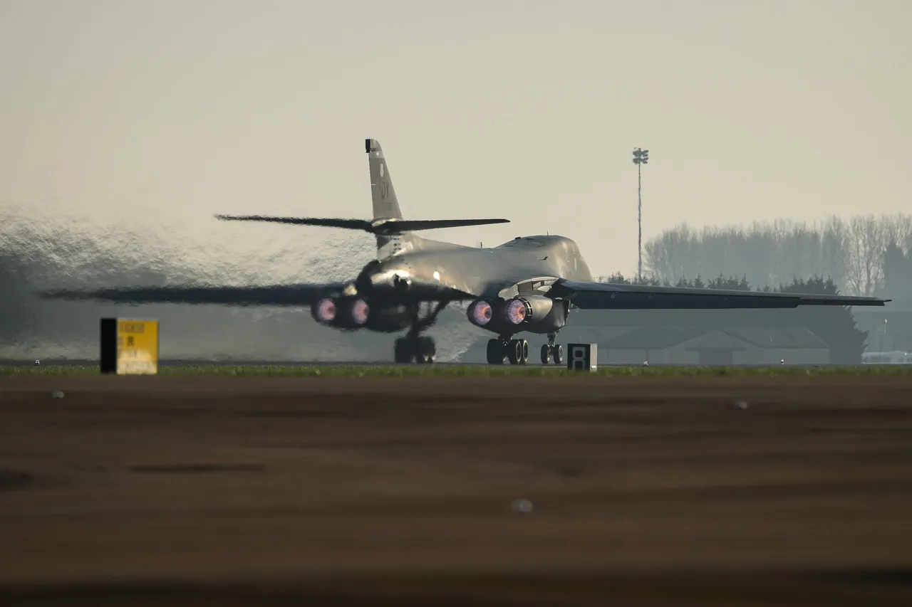 A Rockwell B-1 Lancer heavy bomber takes off from RAF Fairford on March 19, 2026 in Fairford, England. (Photo by Leon Neal/Getty Images)