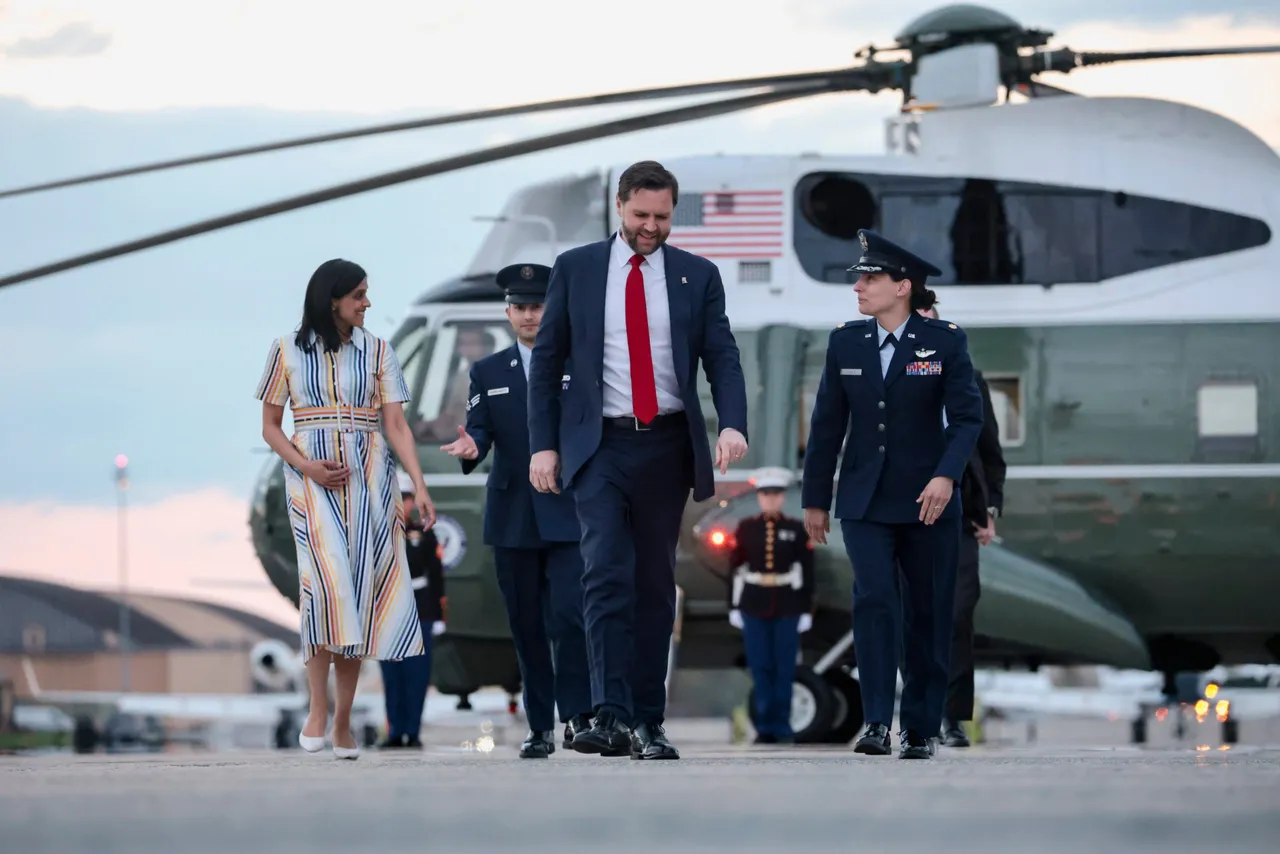 U.S. Vice President JD Vance and wife Usha Vance (L) walk to Air Force Two bound for Budapest, Hungary on April 6, 2026 at Joint Base Andrews, Maryland. Vance is to hold bilateral meetings with Hungarian Prime Minister Viktor Orban from April 7-8, days ahead of Hungary's April 12 election, said to be Orban's toughest as the country's longest-serving leader. (Photo by Jonathan Ernst-Pool/Getty Images)