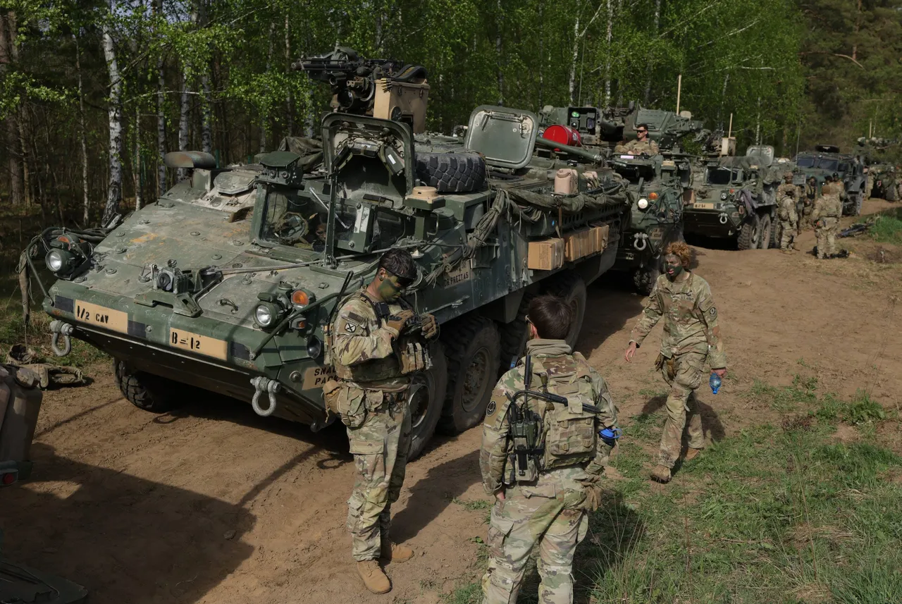 Soldiers of the U.S. Army 2nd Cavalry Regiment Stryker Brigade prepare to head out with their vehicles as they participate in the Amber Shock 26 portion of the Saber Strike 26 NATO military exercises on May 06, 2026, near Bemowo Piskie, Poland. (Photo by Sean Gallup/Getty Images)