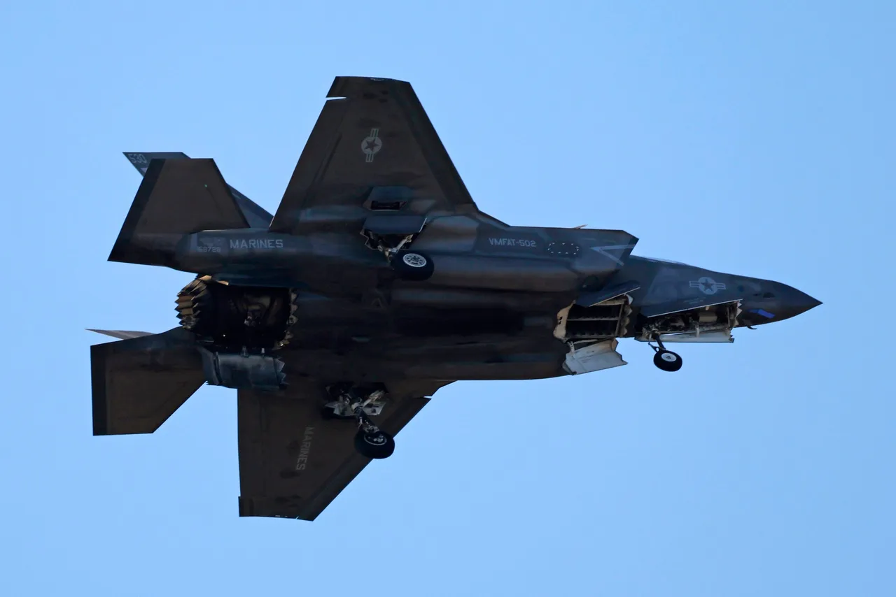 A United States Marine Corps Lockheed Martin F-35 Lightning II (Joint Strike Fighter) is flown by Marine Fighter Attack Training Squadron 502 out of Marine Corps Air Station Miramar on May 14, 2026 in San Diego, California. (Photo by Kevin Carter/Getty Images)