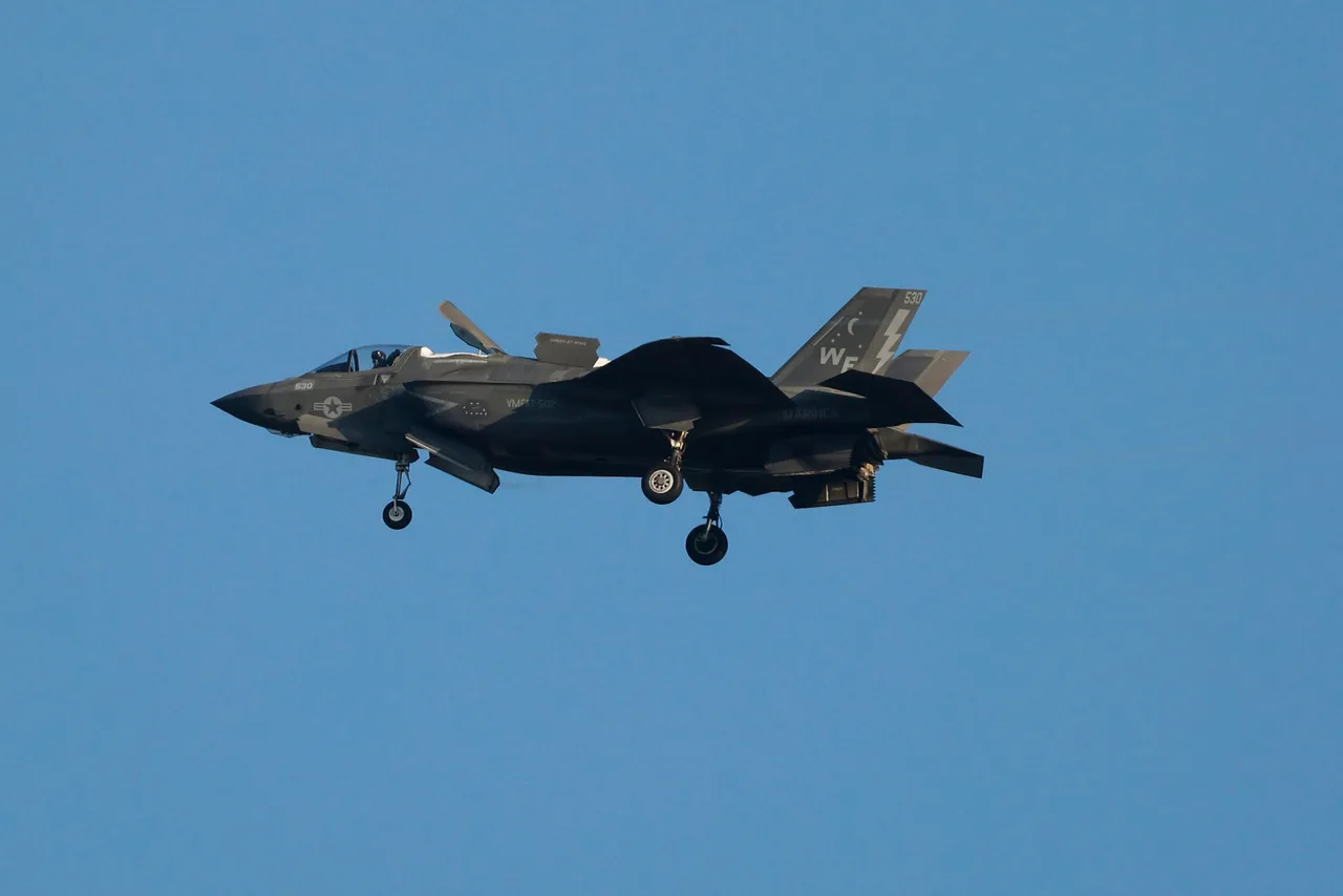 A United States Marine Corps Lockheed Martin F-35 Lightning II (Joint Strike Fighter), flown by Marine Fighter Attack Training Squadron 502 approaches Marine Corps Air Station Miramar of a landing on May 14, 2026 in San Diego, California. (Photo by Kevin Carter/Getty Images)