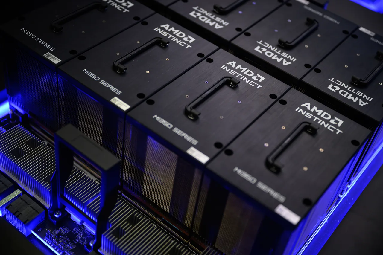 LONDON, ENGLAND - JUNE 08: AMD’s flagship brand of data center and enterprise-grade GPUs 