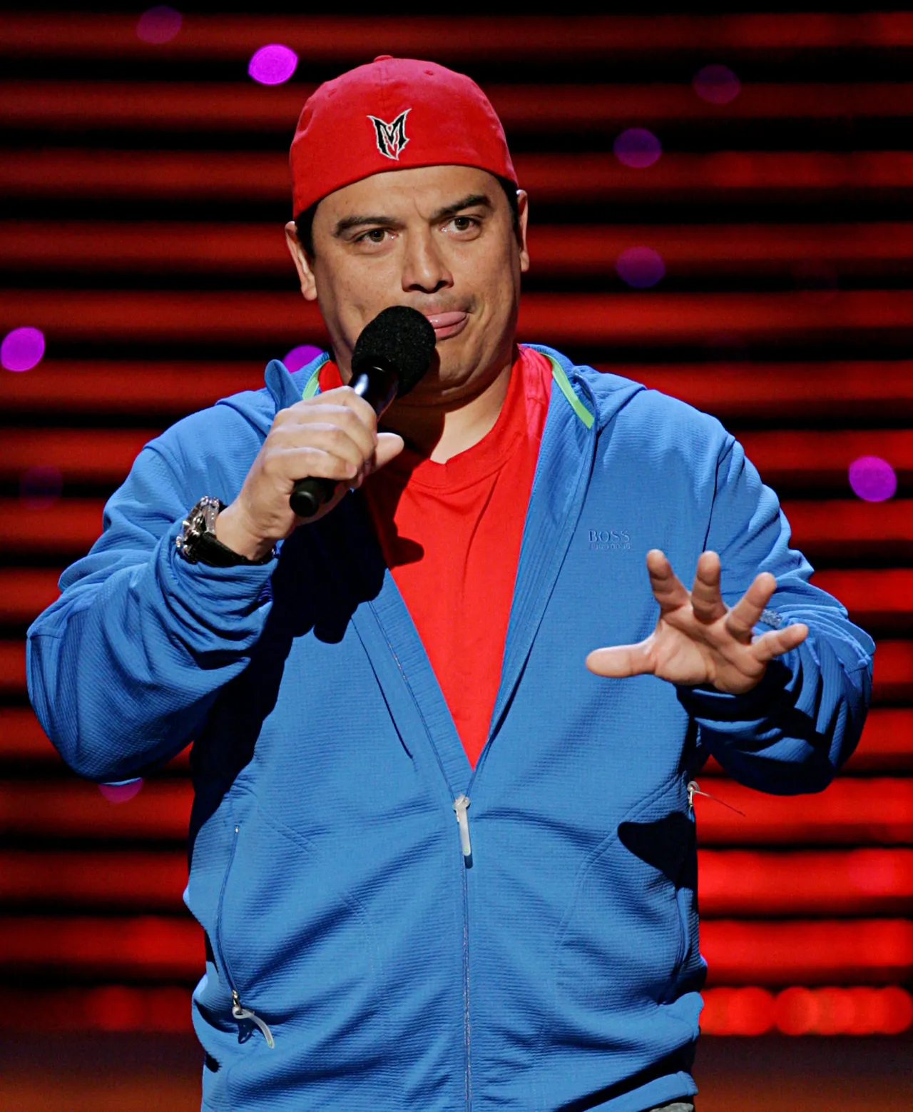LOS ANGELES - DECEMBER 4: Comedian Carlos Mencia speaks on stage during Comedy Central's Last Laugh '05 on December 4, 2005 at the Orpheum Theater in Los Angeles, California. (Photo by Frank Micelotta/Getty Images)
