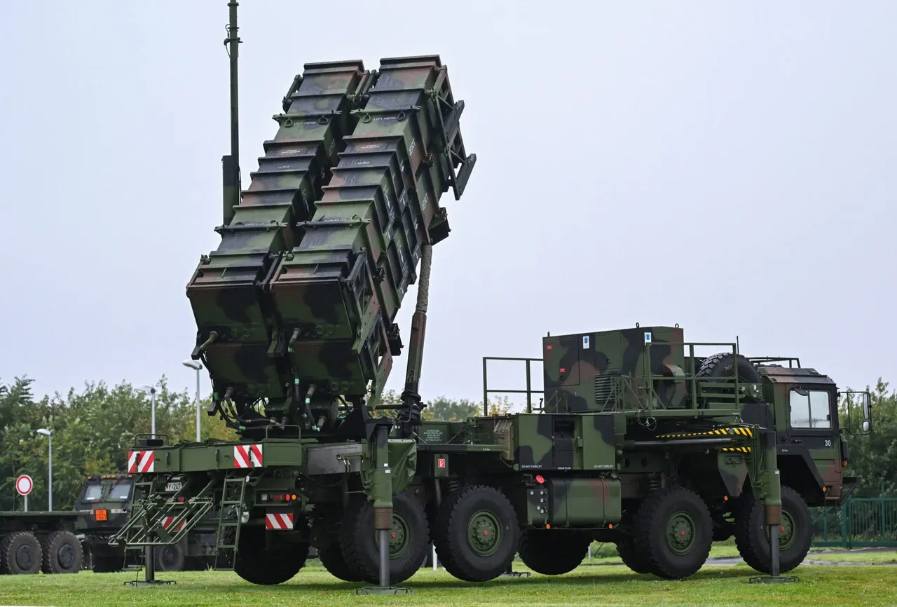 A Patriot missile system is pictured during the German Chancellor's visit at the military part of the airport in Cologne-Wahn, western Germany, where he attended a demonstration of the German army's Homeland Defence Command, on October 23, 2023. (Photo by INA FASSBENDER/AFP via Getty Images)