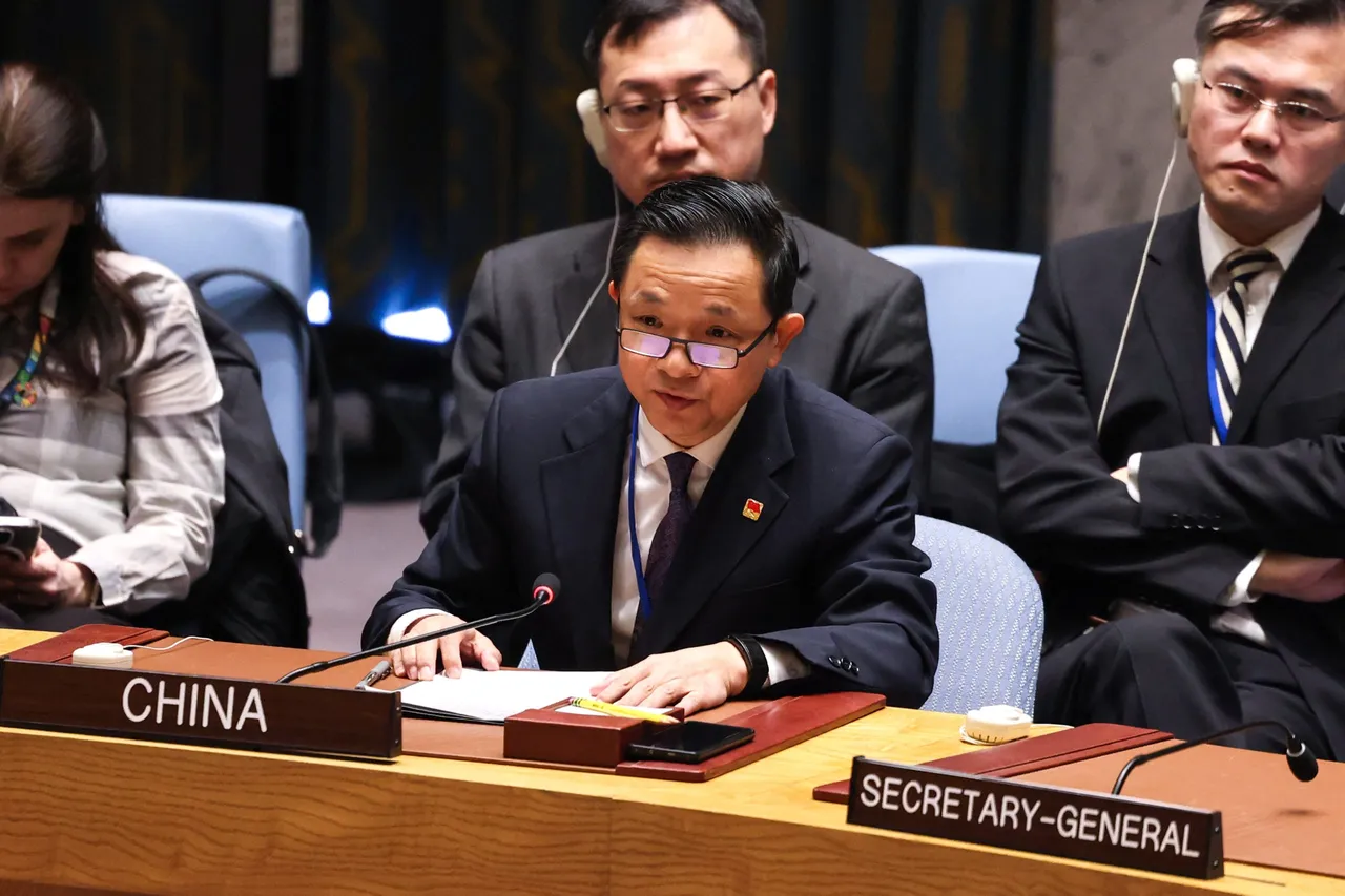 China's former Deputy UN Ambassador, Dai Bing, speaks after a vote to approve a resolution that "demands" all sides in the Israel-Hamas conflict allow the "safe and unhindered delivery of humanitarian assistance at scale" at UN headquarters in New York on December 22, 2023. (Photo by CHARLY TRIBALLEAU/AFP via Getty Images)