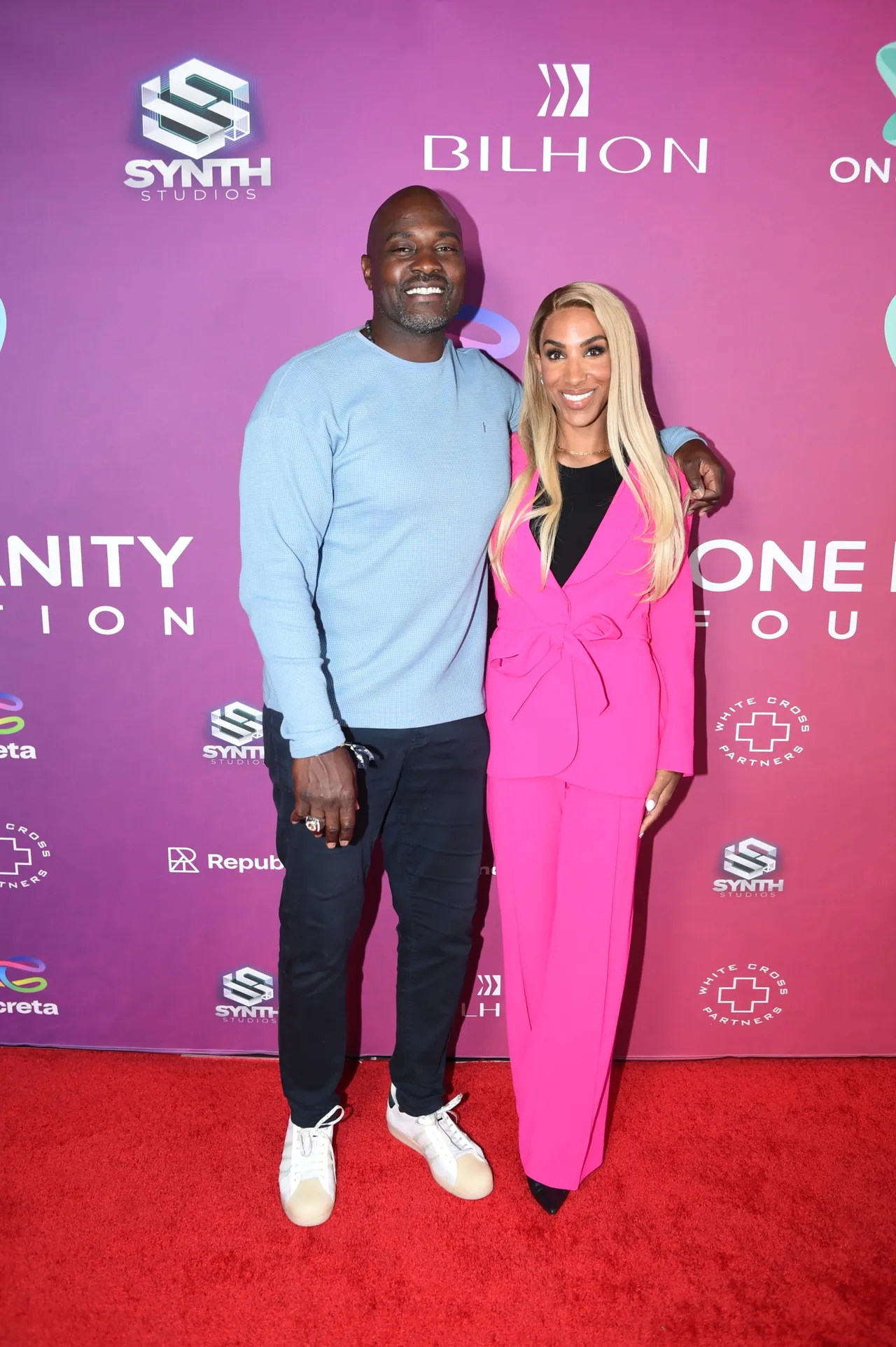 BEL AIR, CALIFORNIA - MAY 07: Marcellus Wiley and Annemarie Wiley attend ONE HUMANITY Foundation's global launch event on May 07, 2024 in Bel Air, California. (Photo by Vivien Killilea/Getty Images for ONE HUMANITY Foundation)