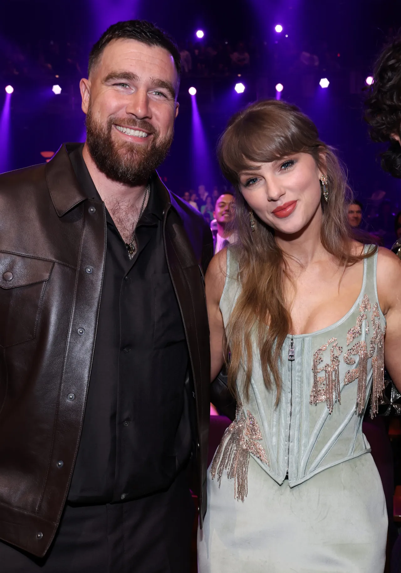 LOS ANGELES, CALIFORNIA - MARCH 26: (FOR EDITORIAL USE ONLY) (L-R) Travis Kelce and Taylor Swift attend the 2026 iHeartRadio Music Awards at Dolby Theatre on March 26, 2026 in Los Angeles, California. (Photo by Kevin Mazur/Kevin Mazur/Getty Images for iHeartRadio)