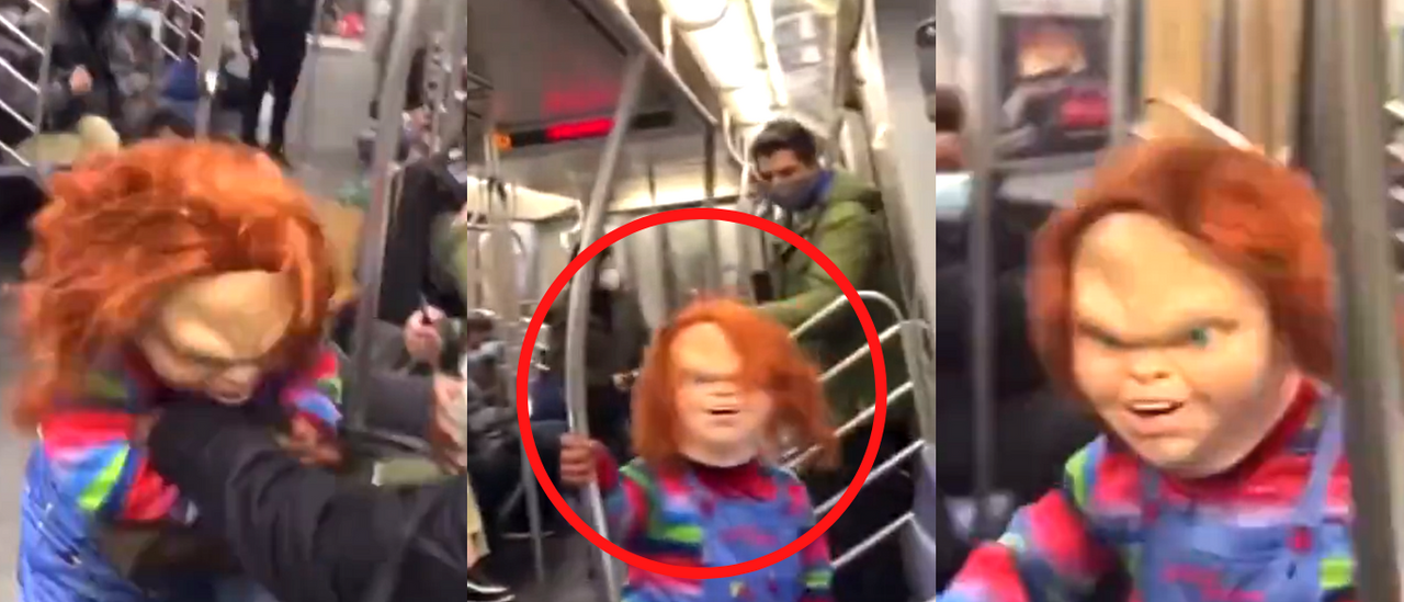 Tiny Human Dressed As Chuckie Gets Into Subway Fight In Terrifying Viral Video