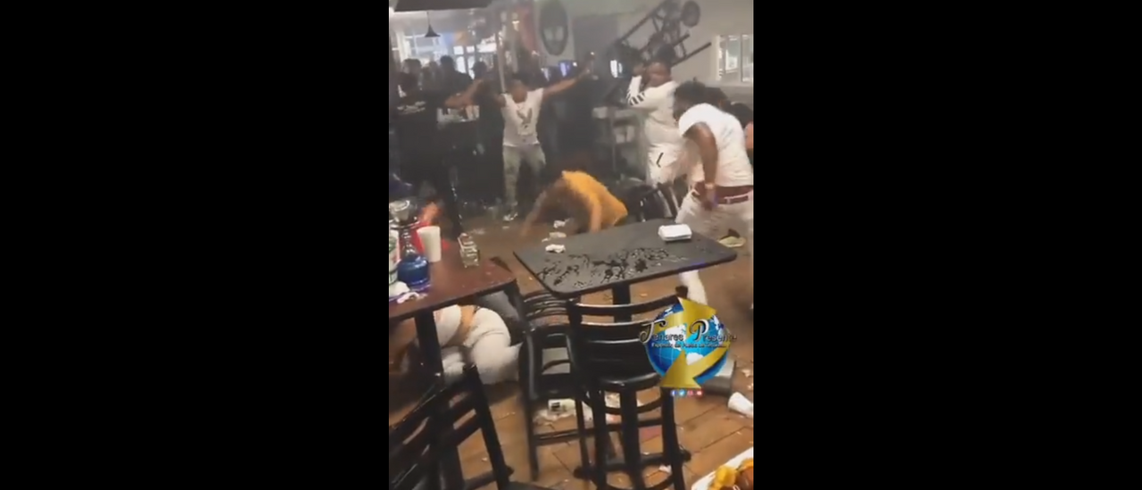 Tables, Chairs, Fists And Boobs Go Flying In What Might Be The Craziest Bar Brawl Ever Caught On Video