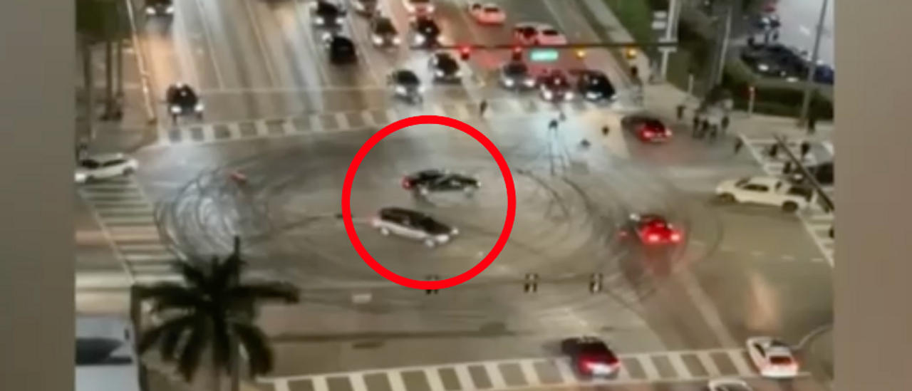 WATCH: Video Shows Muscle Car Drivers Using Busy Florida Intersection To Try Out Stunts