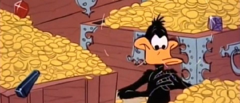 Daffy Duck with lots of gold YouTube screenshot screenshot/What Tunes You On