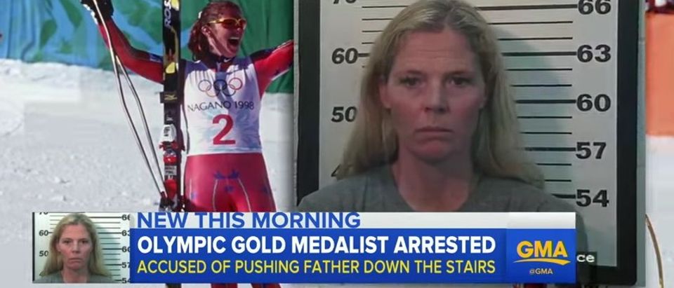 Olympic Ski Champ Arrested For Pushing Father Downhill A Flight Of Stairs (YouTube)
