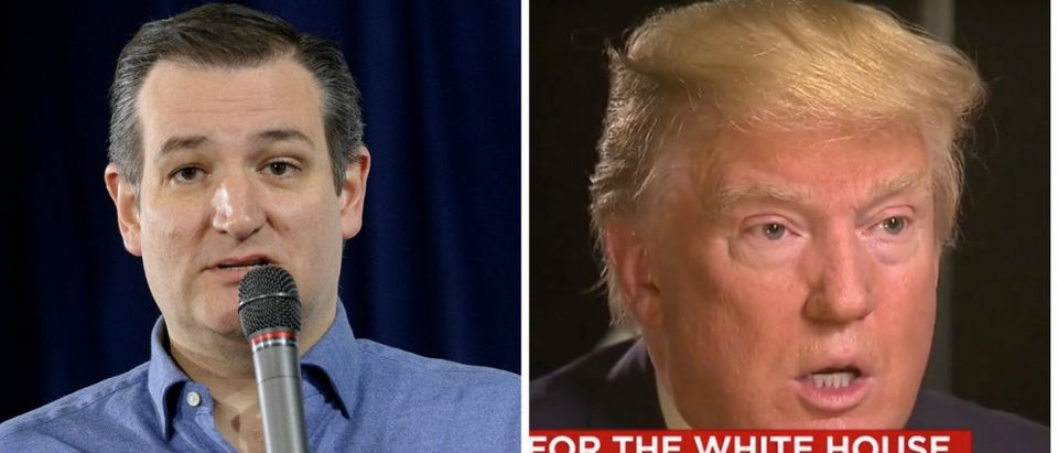 Trump Doubles Down On His Attacks On 'Whack Job' Ted Cruz [images via Getty & CNN screen shot]