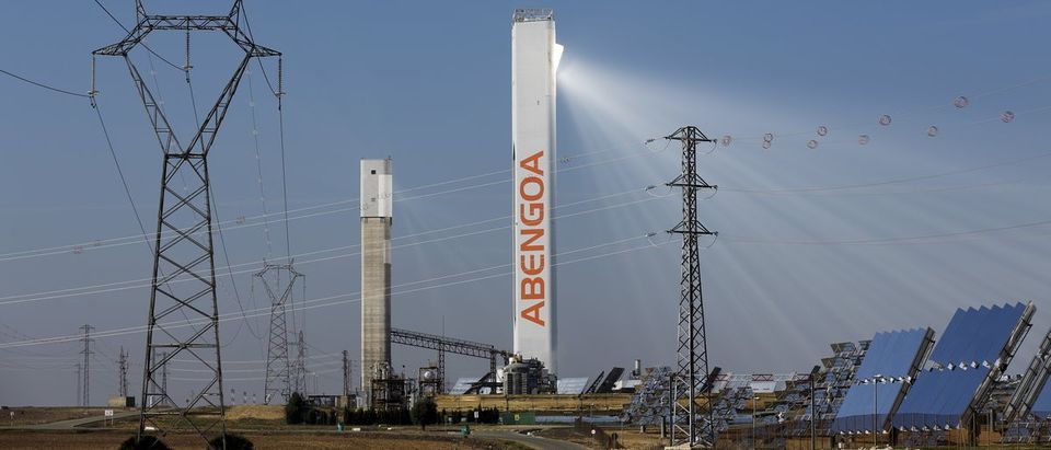 Towers of Abengoa solar plant at "Solucar" solar park are pictured in Sanlucar la Mayor, near Seville, southern Spain