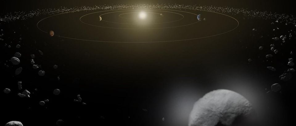 Dwarf planet Ceres is seen in the main asteroid belt, between the orbits of Mars and Jupiter released by NASA