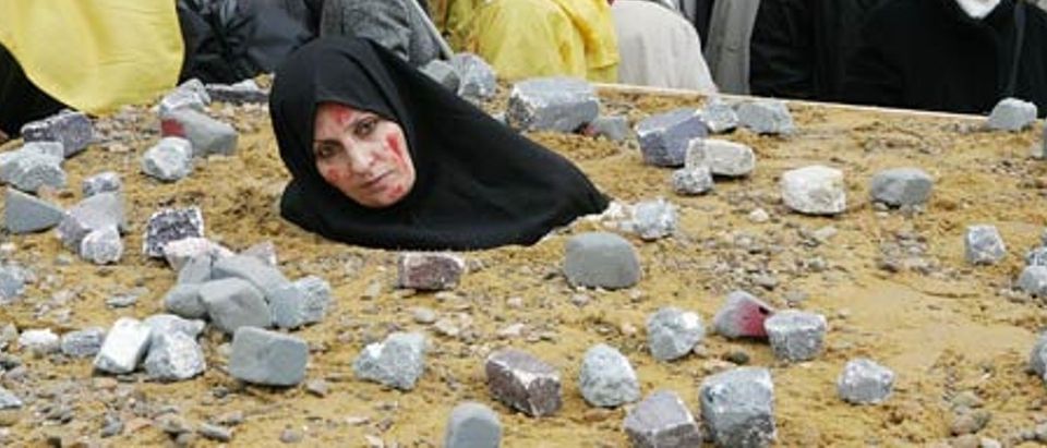 Stoning protest