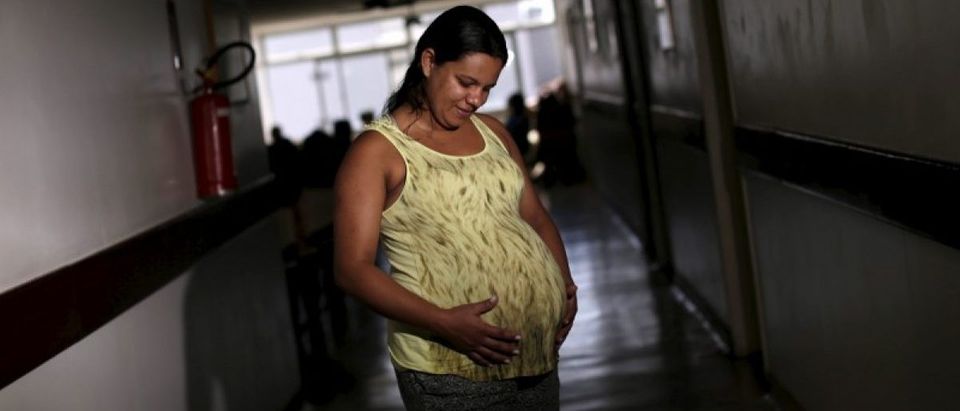 Maria de Lourdes, who is nine months pregnant, poses for a picture at the IMIP hospital in Recife, Brazil, January 28, 2016. REUTERS/Ueslei Marcelino