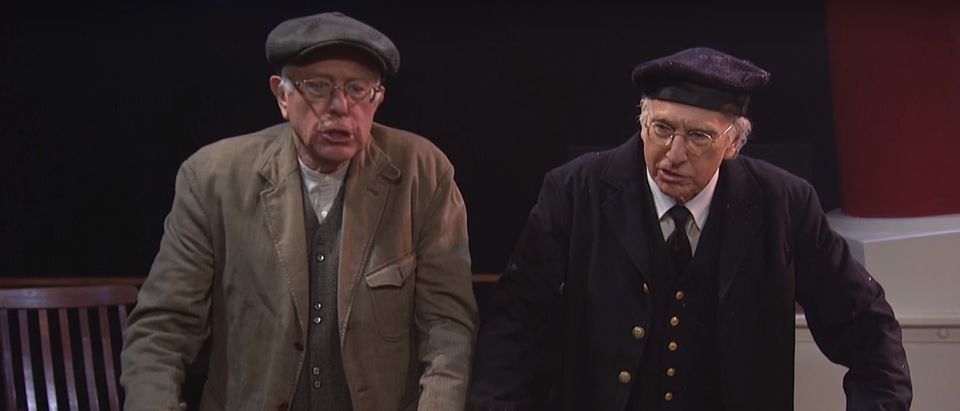 Bernie Sanders, Larry David [Screen shot Saturday Night Live Youtube]