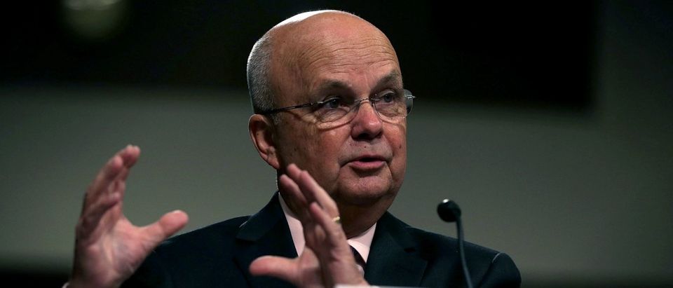 Former CIA Director Gen. Michael Hayden (Ret.) testifies during a hearing before Senate Armed Services Committee August 4, 2015 on Capitol Hill in Washington, DC. The committee held a hearing on the Joint Comprehensive Plan of Action (JCPOA) and the military balance in the Middle East. Alex Wong/Getty Images.