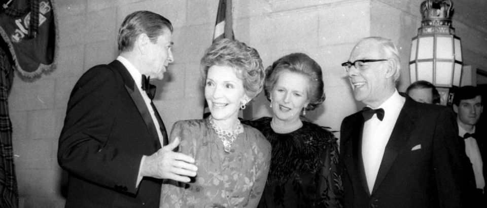 The Reagans and the Thatchers discuss the Luke-Leia-Han love triangle (maybe) (Photo via Reuters)