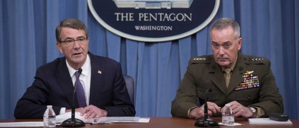 Ash Carter and Gen. Joseph Dunford speak to press about counter-ISIL operations