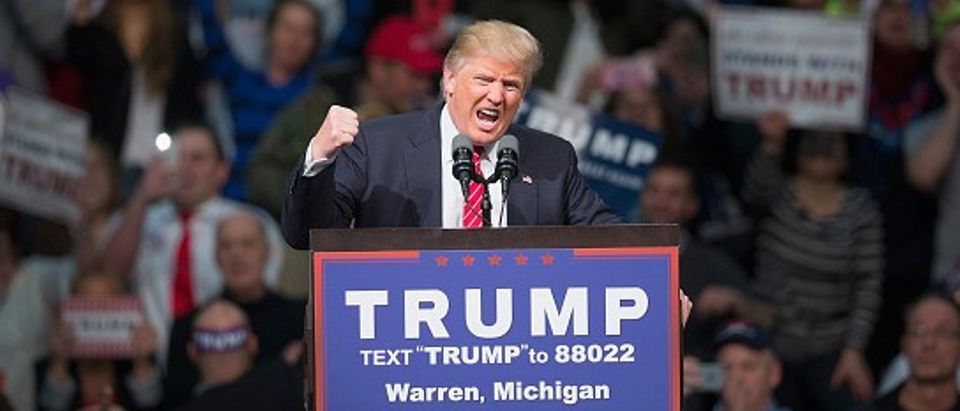 Donald Trump Holds Campaign Rally In Warren, Michigan
