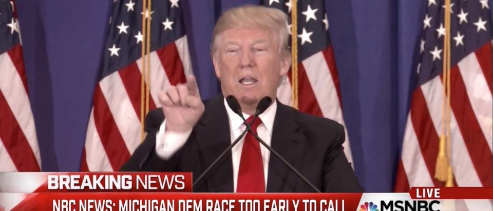 Donald Trump, Screen Shot MSNBC, 3-8-2016
