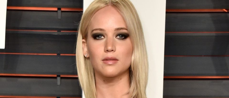Actress Jennifer Lawrence attends the 2016 Vanity Fair Oscar Party Hosted By Graydon Carter at the Wallis Annenberg Center for the Performing Arts on February 28, 2016 in Beverly Hills, California