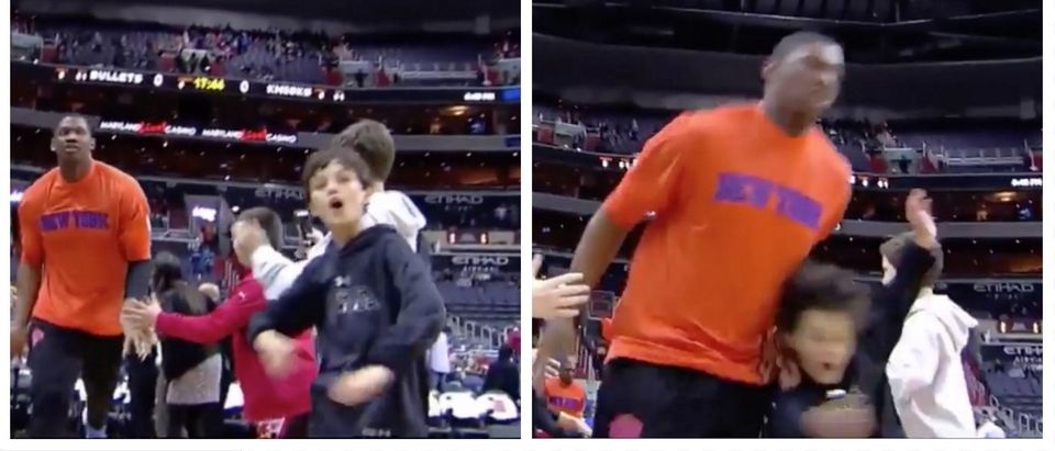 This Is What Happens When A 6'10" NBA Center Runs Into A Little Kid At Full Speed (screenshots: Instagram)