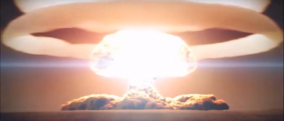 The Tsar bomb, the most powerful nuclear weapon ever, is detonated. (YouTube/Screenshot)