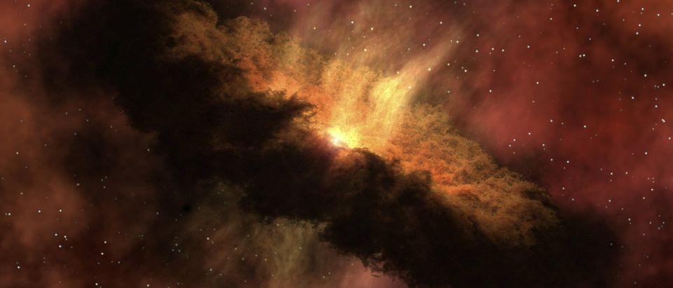 Artist concept of planet-forming disk around a baby star