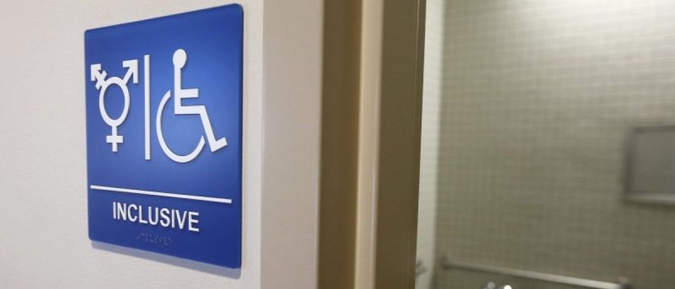A gender-neutral bathroom is seen at the University of California, Irvine in Irvine, California, in this file photo taken September 30, 2014. REUTERS/Lucy Nicholson