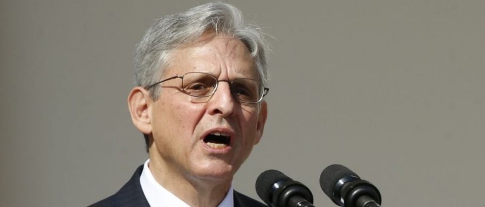 File photo of Appeals Court Judge Merrick Garland speaking in the Rose Garden of the White House after being nominated by President Barack Obama in Washington