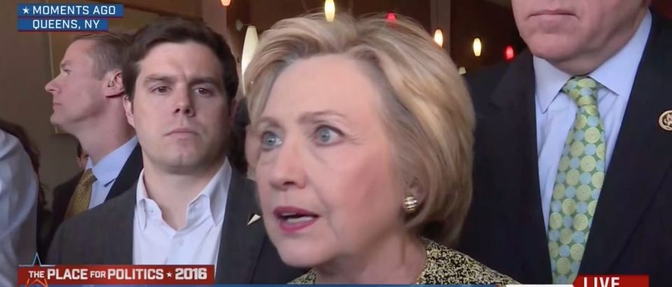 Hillary Clinton, Screen Shot MSNBC, 4-11-2016