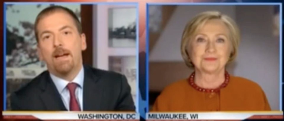 Hillary Clinton interviewed on "Meet the Press," April 3, 2016. (Youtube screen grab)