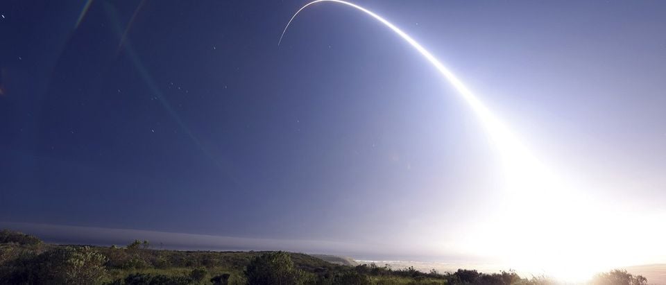 An unarmed Minuteman III ICBM launches during an operational test from Vandenberg Air Force Base California